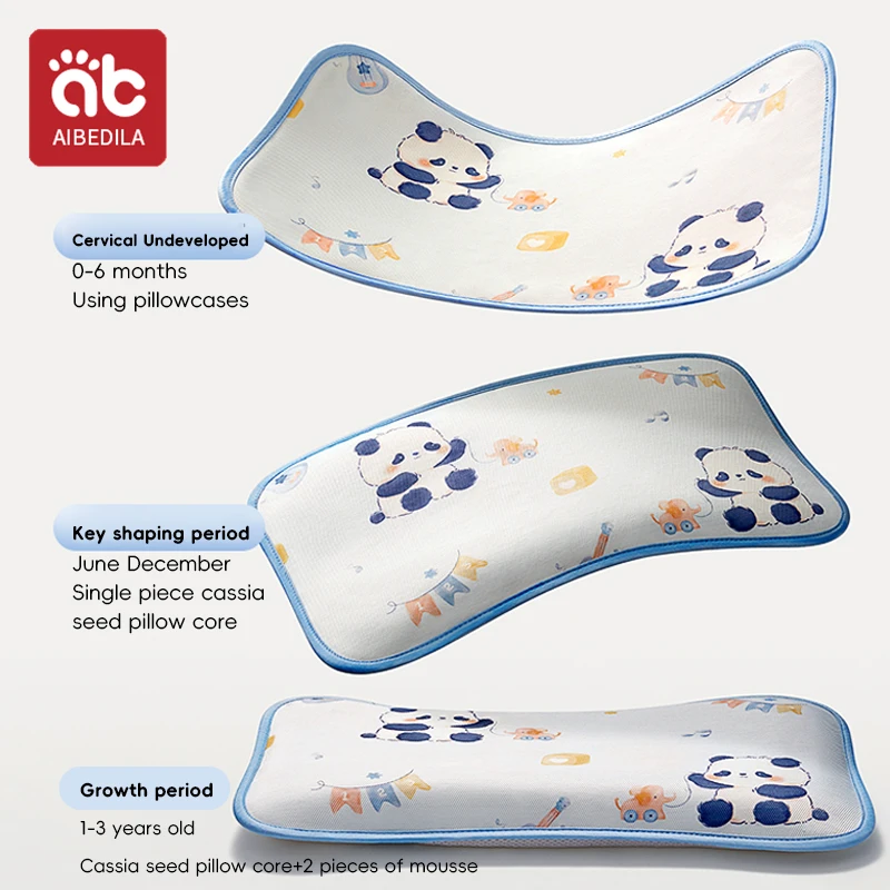 AIBEDILA Baby Kids Pillow Cartoon Head Protection Cushion Cradle Children Sleeping Ice shreds Cassia seed Pillows Soft Headrest 4