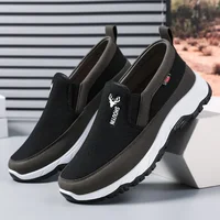 Men's Slip-On Canvas Shoes Summer New Soft Bottom Casual Shoes Live Broadcast Delivery Bean Bean Shoes Breathable round Toe