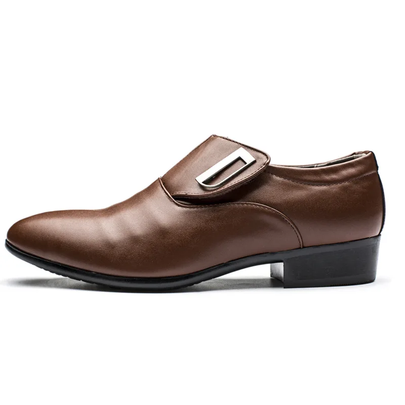 Men's Solid Color Slip On Business Shoes Comfy Non Slip Rubber Sole Durable Dress Shoes Men's Footwear