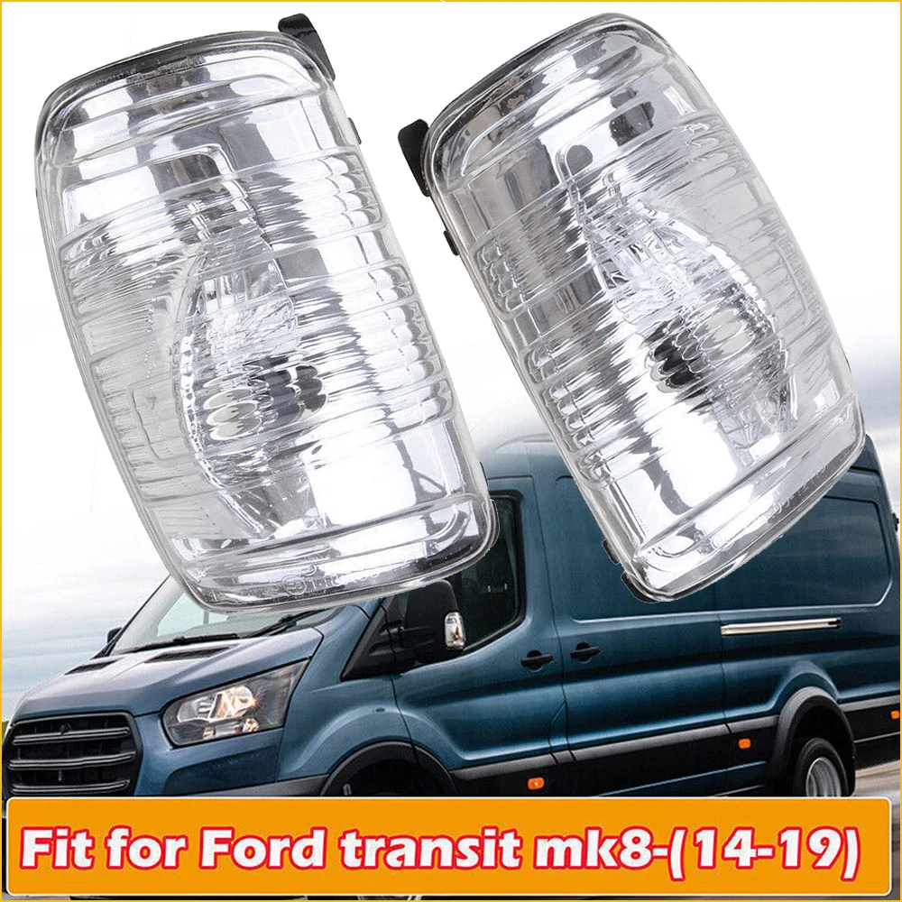 

1/2x Clear Wing Mirror Indicator Lamp Lens Cover Door Lens Left & Right Side for Ford Transit MK8 2014-2019 1847387 1847389