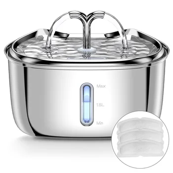 Cat Drinking Fountain Automatic Stainless Steel Pet Fountains Water Dispenser Ultra Quiet Pump Water Foutain for Multiple Pets 2
