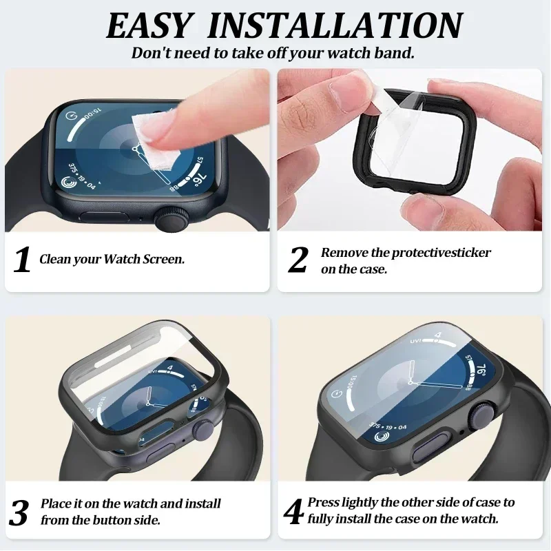 Deluxe Silicone Band Set with Tempered Glass and Protective Case