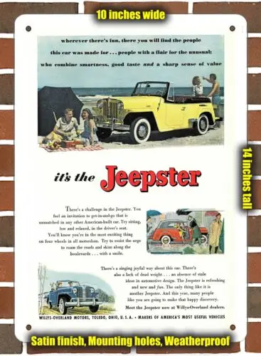 

Металлический знак-1948 Willys Jeepster- 10x14 дюймов