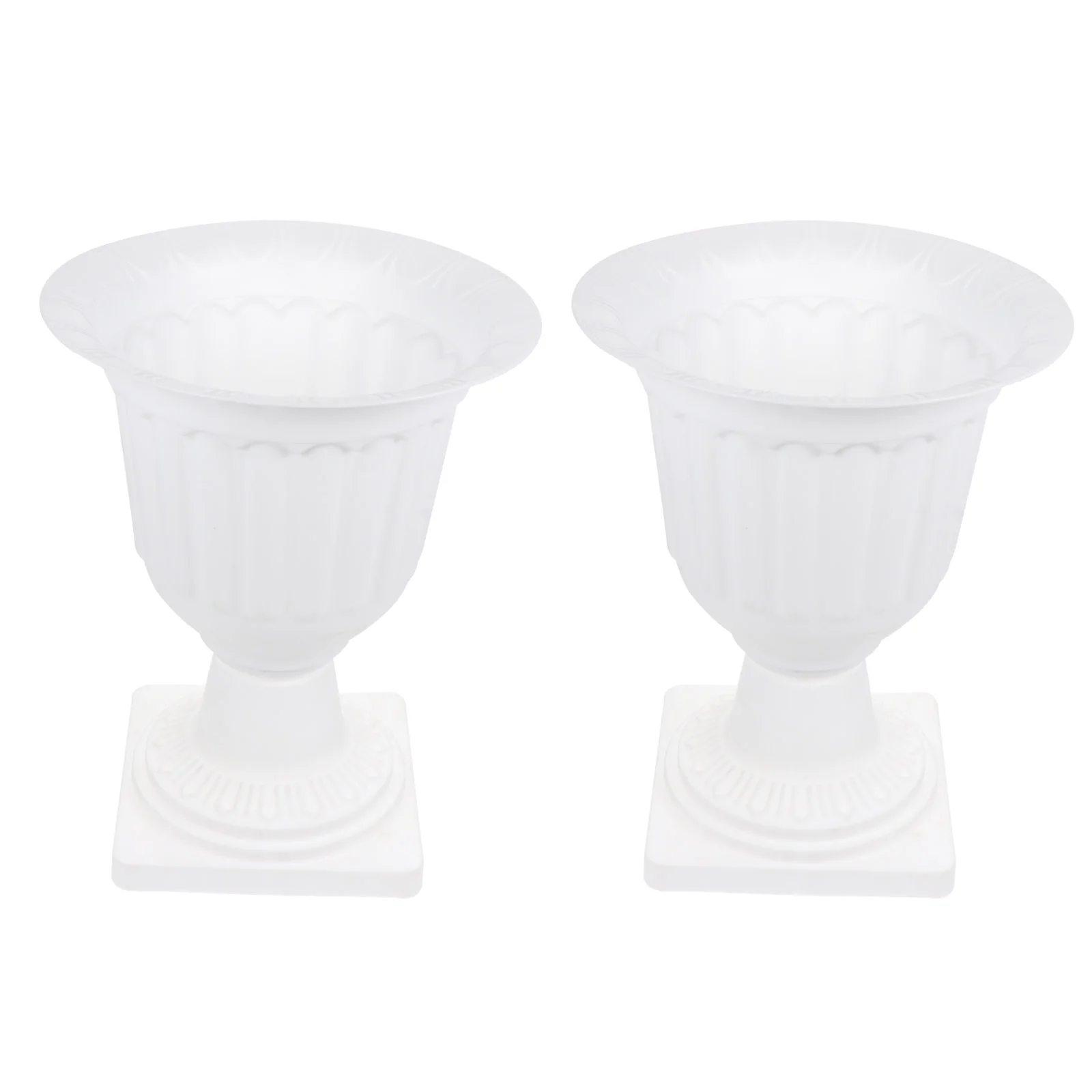 

Vaguelly Urn Flower Pots Tall Planter White Grecian Decorative Traditional Front Porch Garden