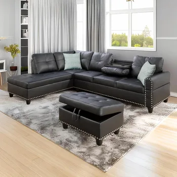 Corduroy 3-Seat Deep Sofa Couch 1