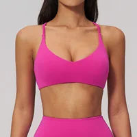 Summer U-Shaped Multi-Strap Cross Back Women Pilates Fitness Sports Bra Top Gym Yoga Athletic Tight Workout Jog With Chest Pad - Image 3