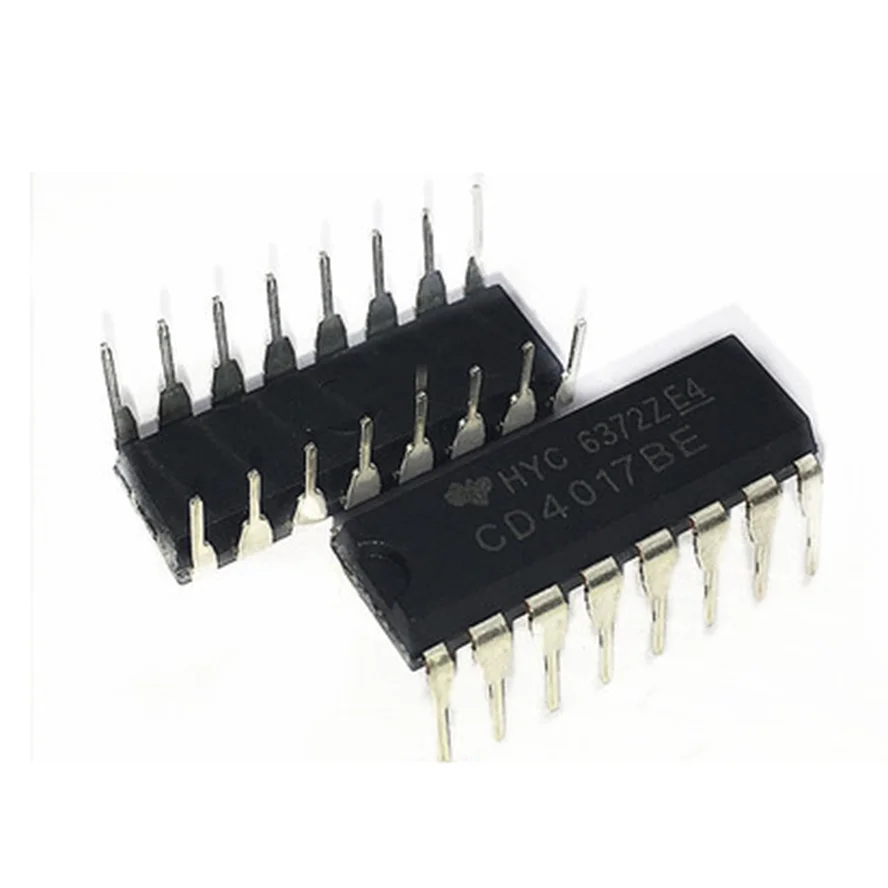 5PCS IC Chips CD4017 CD4017BE 4017 DIP-16 Decade Counter Divider IC Diy Electronic Original Standard 16Pin 16P