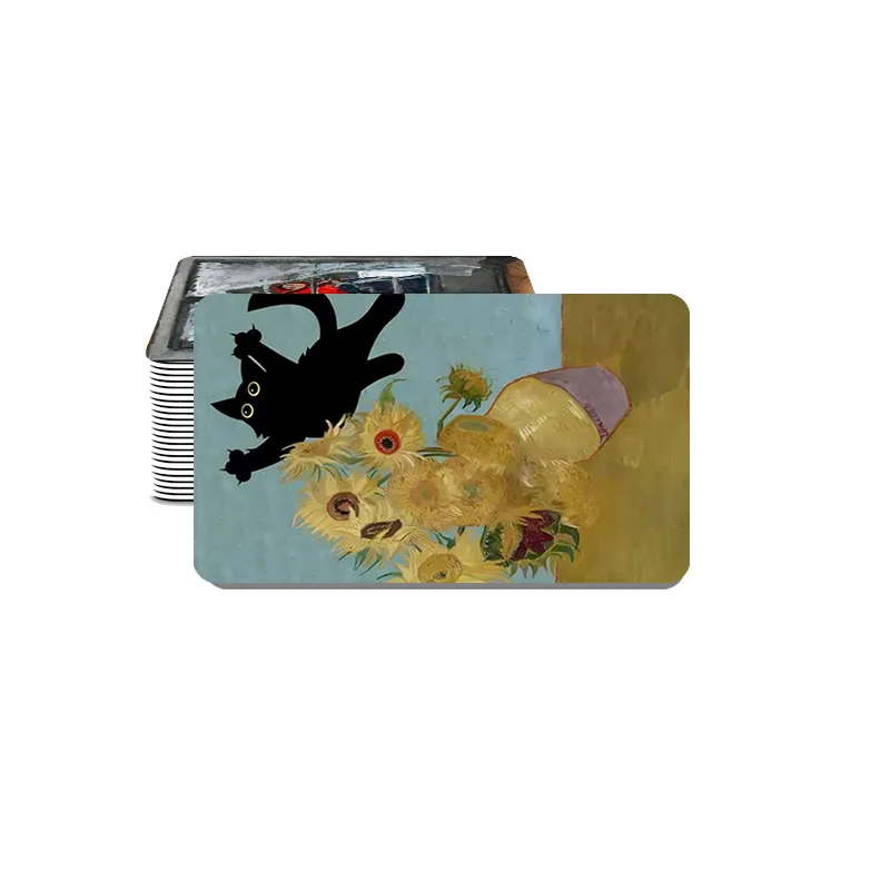 Funny Art Matisse Monet Black Cat Van Gogh Refrigerator Magnet suitable for Home Kitchen refrigerator Wall Door officedecoration magnetic fridge magnets magnetic fridge stickers refrigerator decor