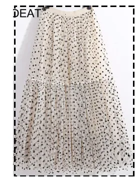 pleated midi skirt DEAT Women Three-dimensional Dot Hollow Design Skirt New High Waist Fashion Temperament Spring Summer Lady Skirts 2022 11D9395 black pleated skirt