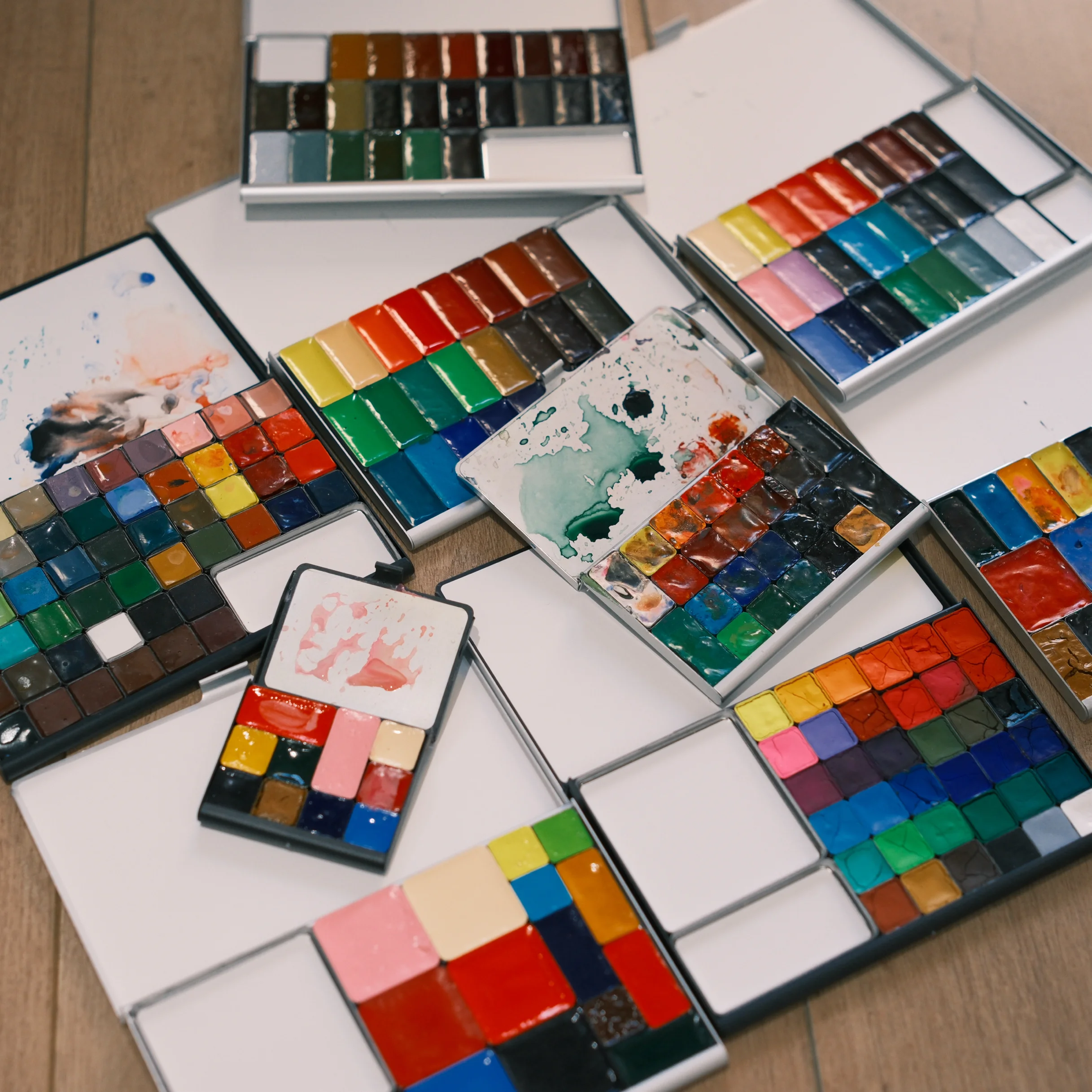 TN travel watercolor box portable packaging Acuarela  palette magnetic grid combination color palette beginner painting supplier 5