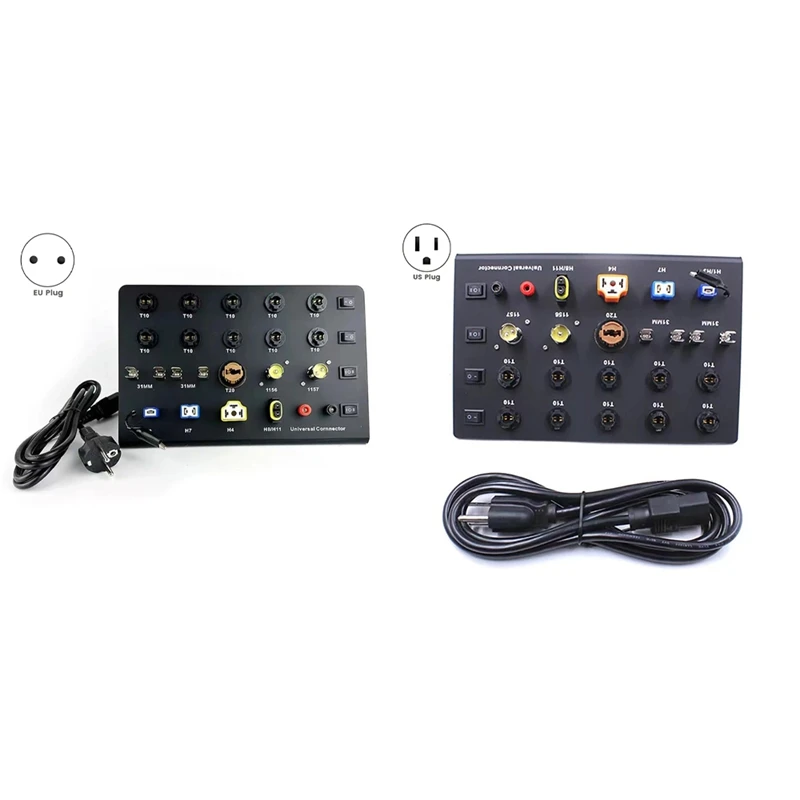 Auto Car Headlight Test Board HID Xenon LED Bulb T10 W5W Festoon C5W T20 7443 H1 H3 H7 H4 9005 Tester-AT36
