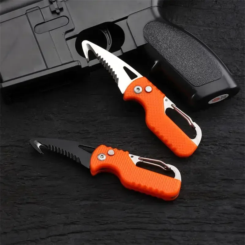 Portable Folding Knife Express Parcel Knife Serrated Hook Cutter Outdoor Camping Survival Tool Box Opener utility knife box cutter cutting knife box opener