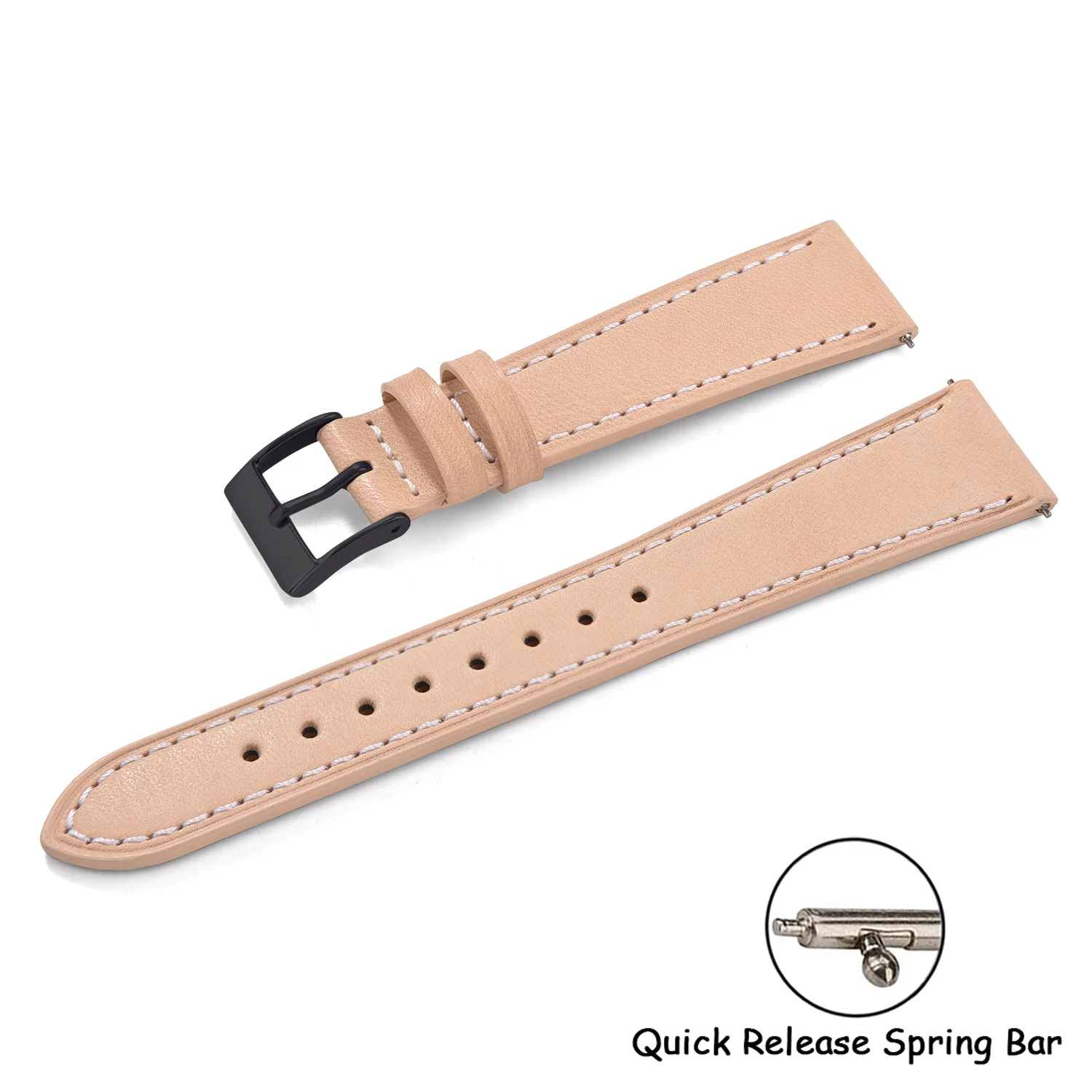 Universal Retro Leather Watch Band - Quick Release Strap
