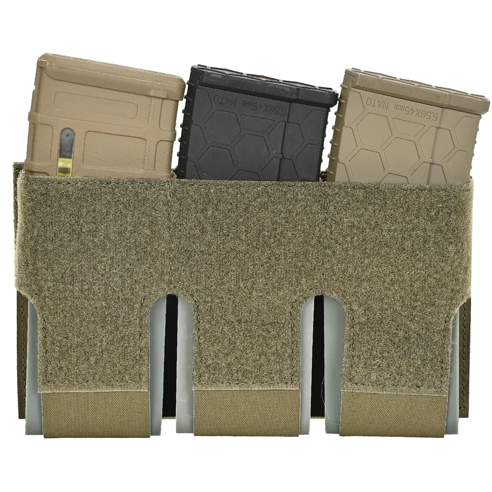 Magazine Pouch KTS Triple 556 Magazine Pouch Built-In Clips Fast Retrieving M14 M16 AR15 MAG Front Flap Rifle FCSK Plate Carrier Hunting Vest