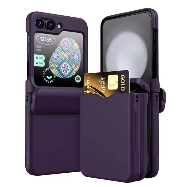 Shockproof Flip Cover Card Holder Phone Case with Fall Prevention