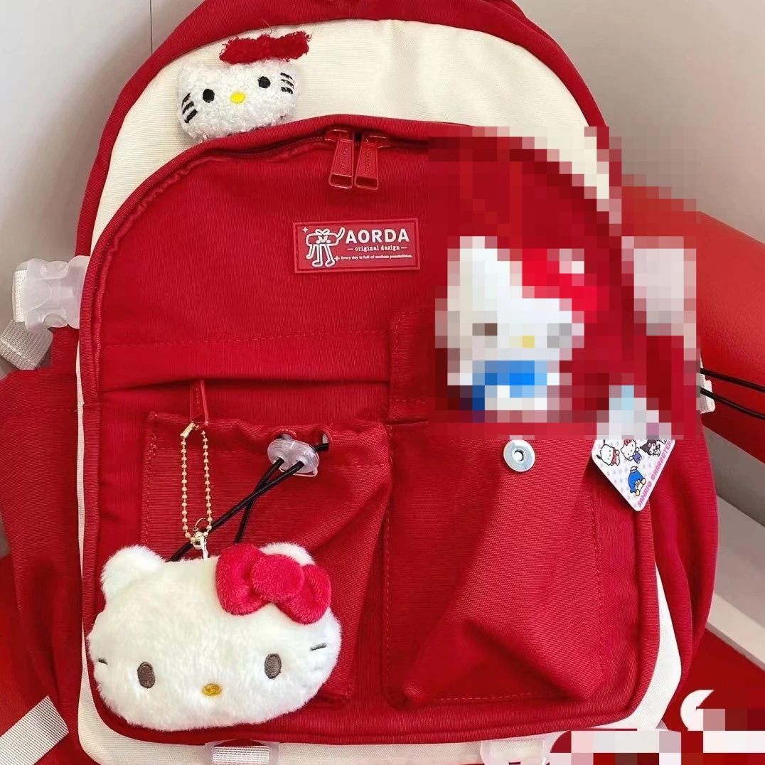 Sanrio Hello Kitty Backpacks Stitch Backpack Schoolbags Students Large Capacity travel bags mochila infantil escolar for girls vintage seamless pttern chemistry laboratory canvas backpacks education school school college travel bags bookbag inch laptop