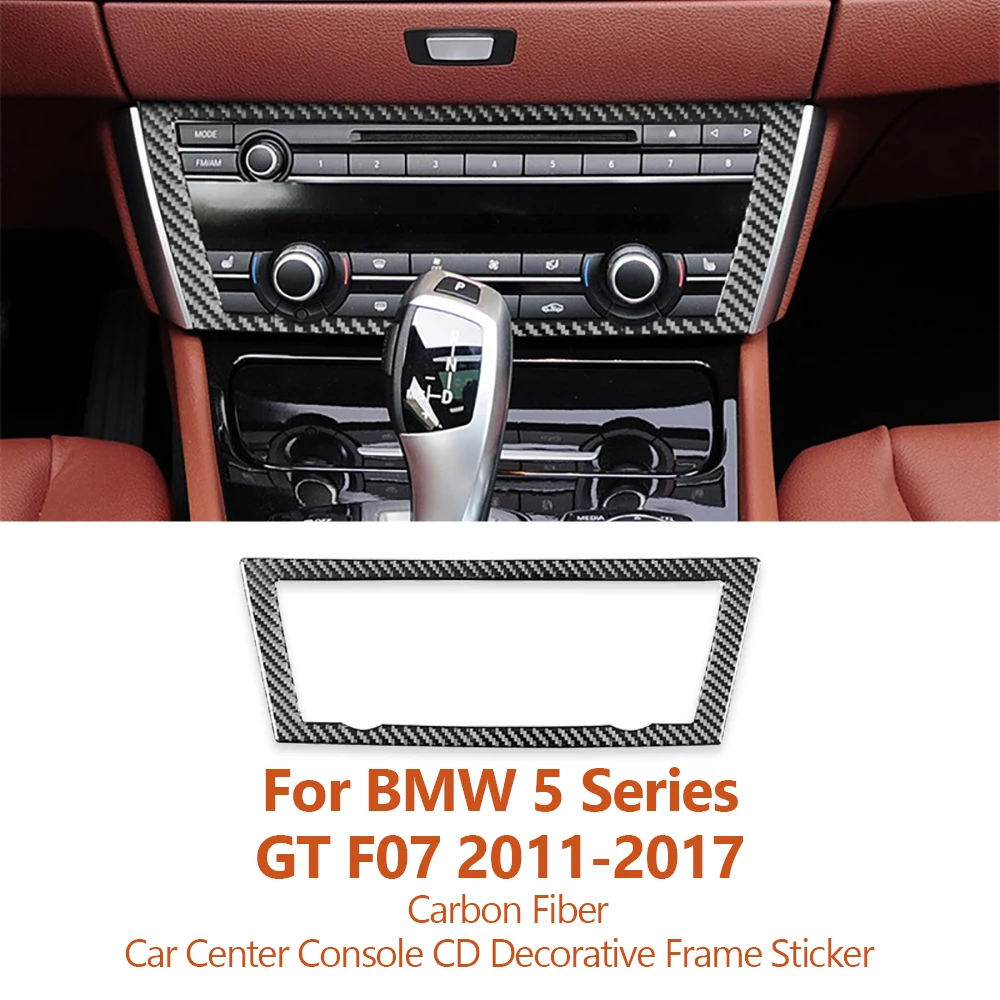 

For BMW 5 Series GT F07 2011-2017 Carbon Fiber Car Center Console CD Decorative Frame Sticker Car-styling Trims Auto Accessories
