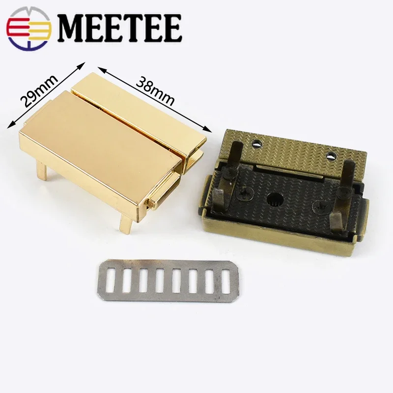 Meetee 금속 가방 잠금 용수철 스냅 버클, 여성용 핸드백 장식 클로저 걸쇠, DIY 하드웨어 액세서리, 38x29mm, 1 개, 2 개, 4 개