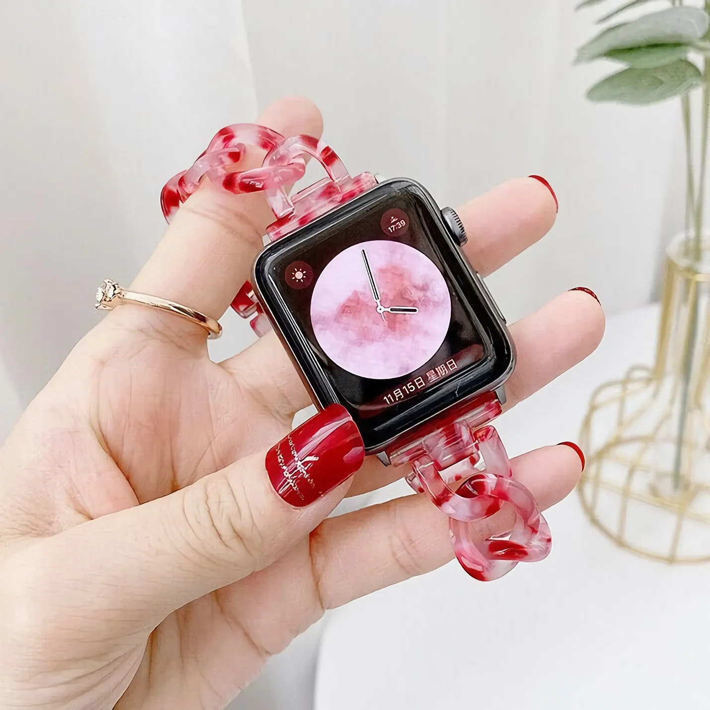 Resin Strap for Apple Watch 40mm 42mm 38mm 44mm Bracelet for Apple