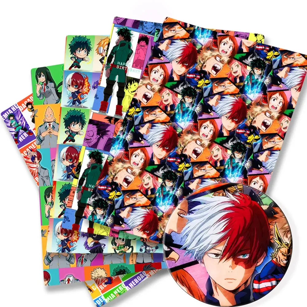 My Hero Academia Fabric DIY 140*50cm Handmade Sewing Patchwork Quilting Baby Dress Home Sheet Printed Fabric Sewing Kids