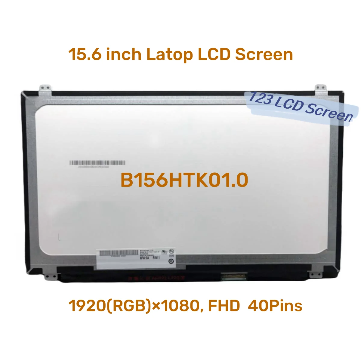 슬림 LCD 스크린 패널, B156HTK01.0, 15.6 인치, 1920x1080 EDP, 40 핀, 220 cd/m², Typ. 온셀 터치 60Hz