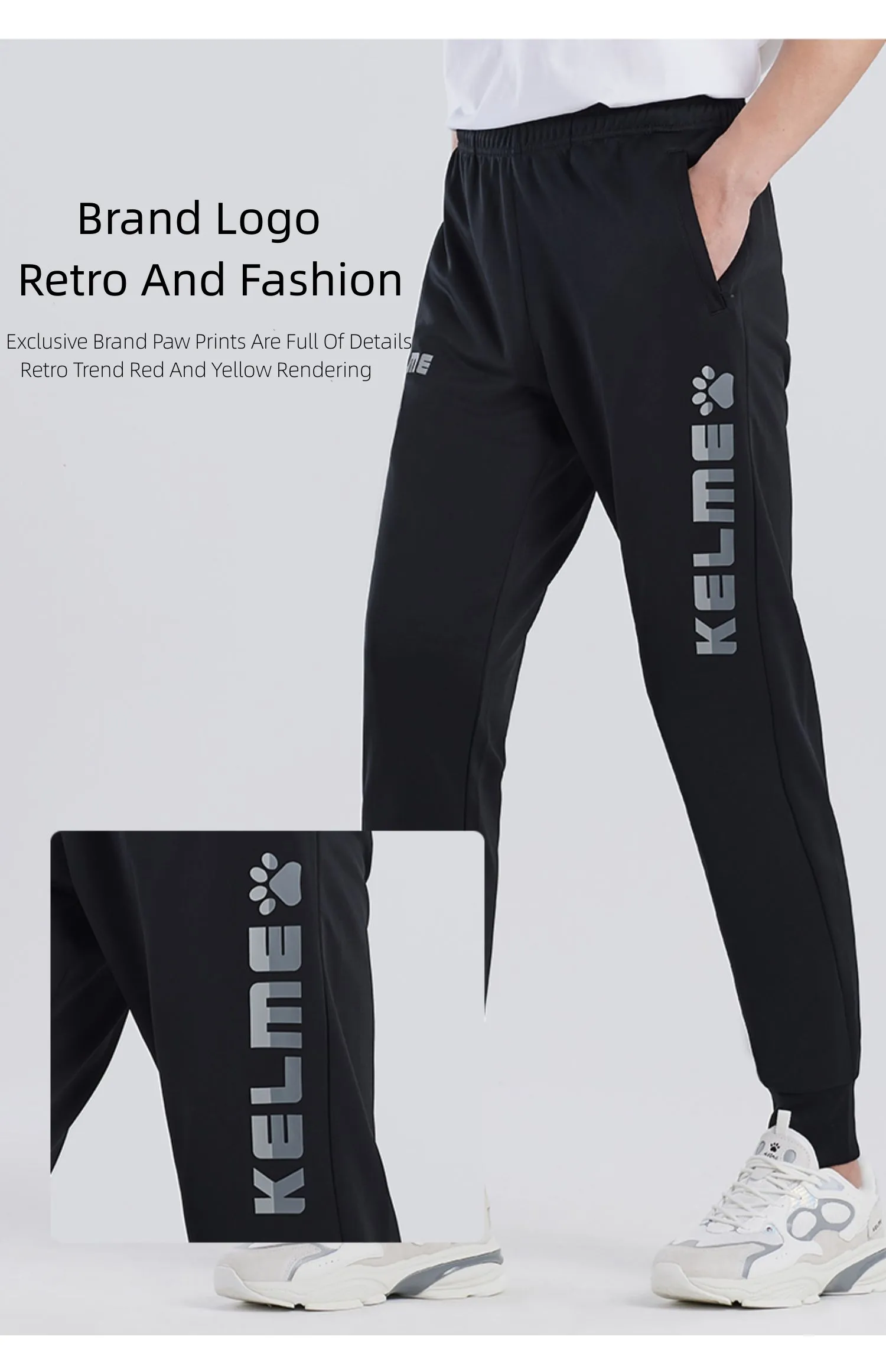 KELME Casual Sport Hosen In Sommer Und Herbst Dünne Atmungs Gestrickte Leggings Für Männer Und Frauen Kontrast Druck 3881350-1 – Detail 9