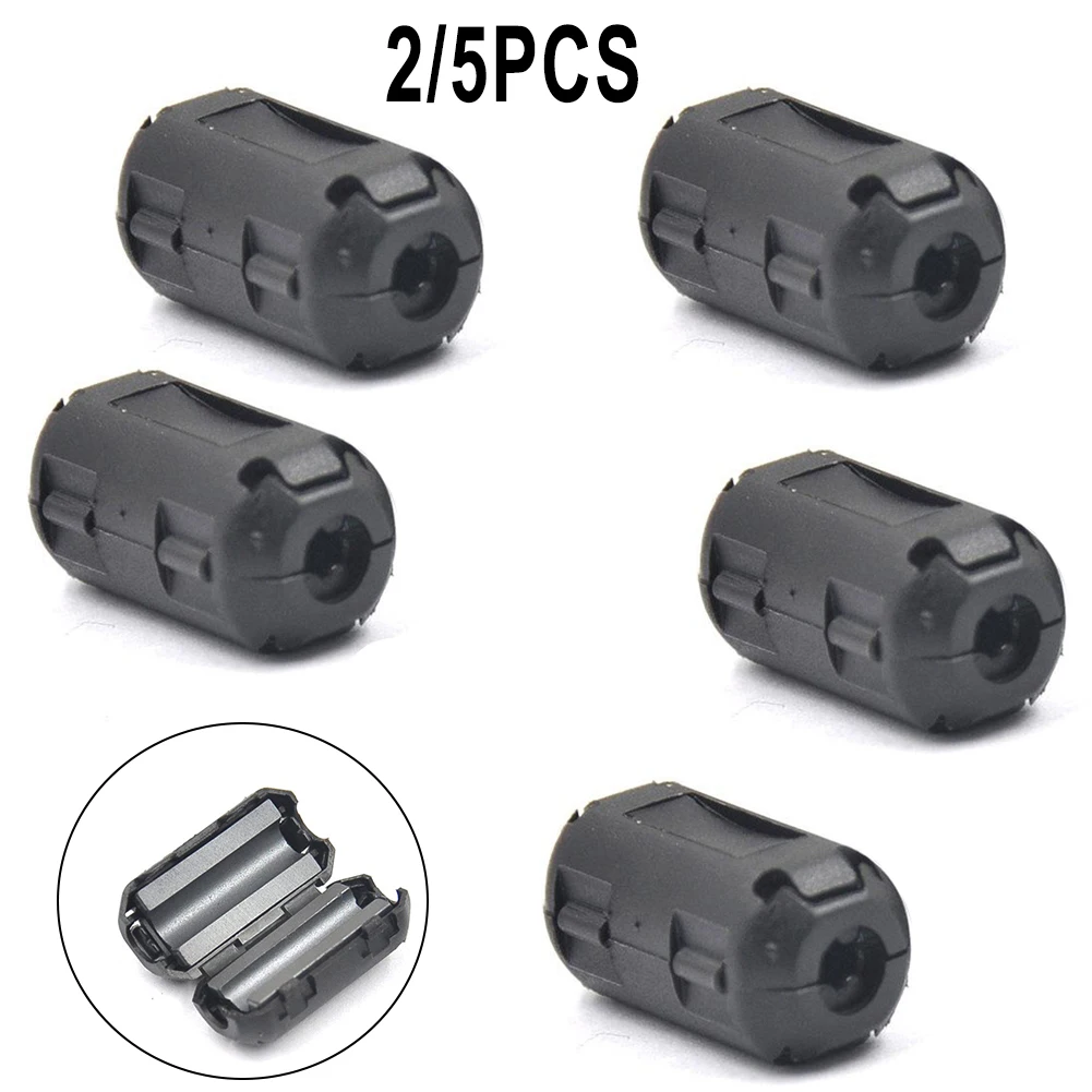 5mm Ferrite Core Cord Ring Noise Filter 2/5pcs For Noise Suppressor Filter Ring Cable Clip On Wire Power Cord Video Cables Tools ferrite core noise filter