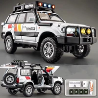 1/24 Toyota Land Cruiser LC80 Alloy Car Model Diecast Metal Off-road Vehicles Car Model Sound and Light Simulation Kids Toy Gift 1