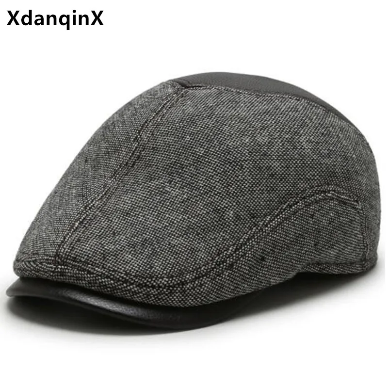 

Free Shipping New Winter Men's Hat Thickening Warm Berets Fashion Vintage Cold-proof Earmuffs Caps For Men Truck Driver's Hats