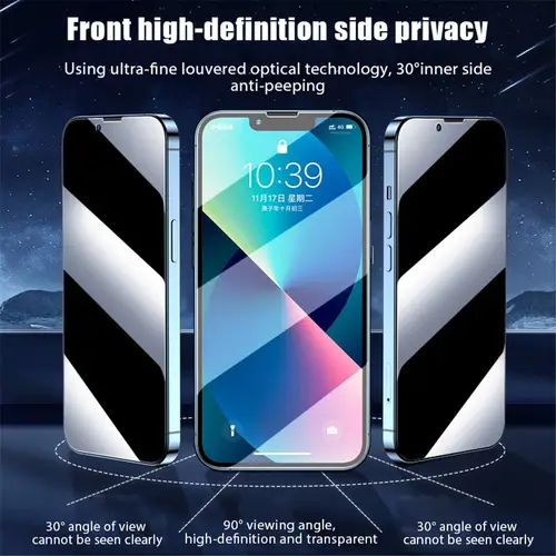 1~3PCS Anti Spy Tempered Glass For iPhone 17 17e 16e 16 15 Pro Max Privacy Screen Protector iPhone 15 14 Plus 13 12 11 Pro Max Antiespia Pelicula de Cristal Templado iPhone 17 Pro Max anti-peeping Protective Film - Image 4