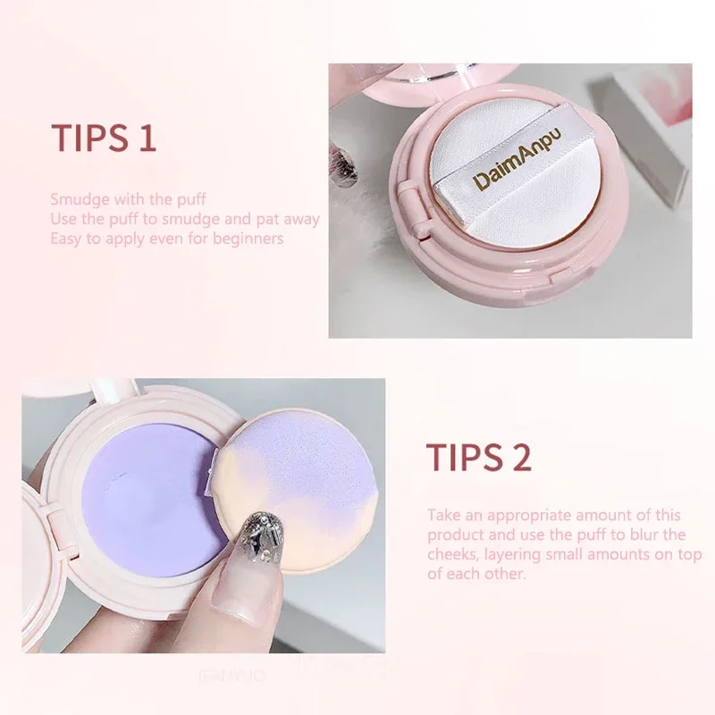Korean Blush Air Cushion Cheek Contour 8 Color Makeup Palette with Applicator Puff powder blusher blush powder blush plate blush cream cream blusher facial blusher