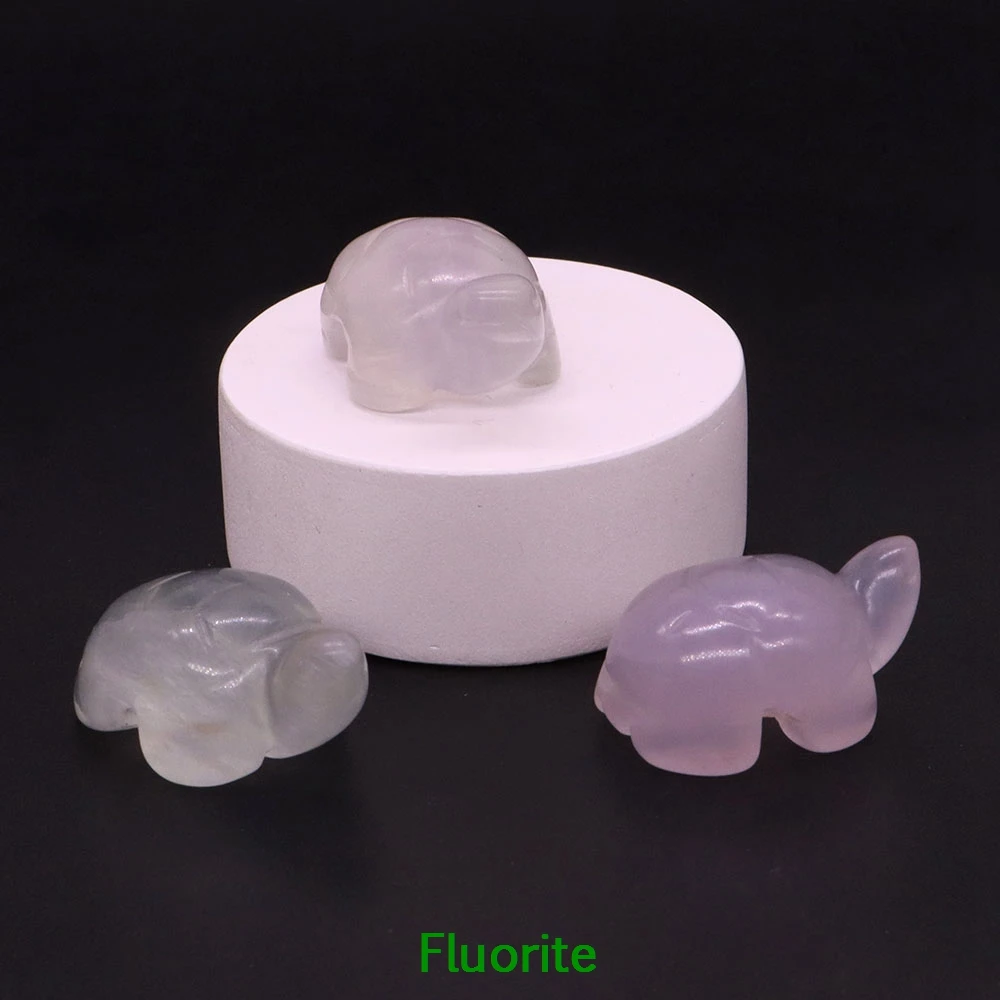 1.2" Mini Natural Crystal Stone Turtle Statue Reiki Healing Tortoise Figurine Amulet Fengshui Sculpture for Home Office Decor