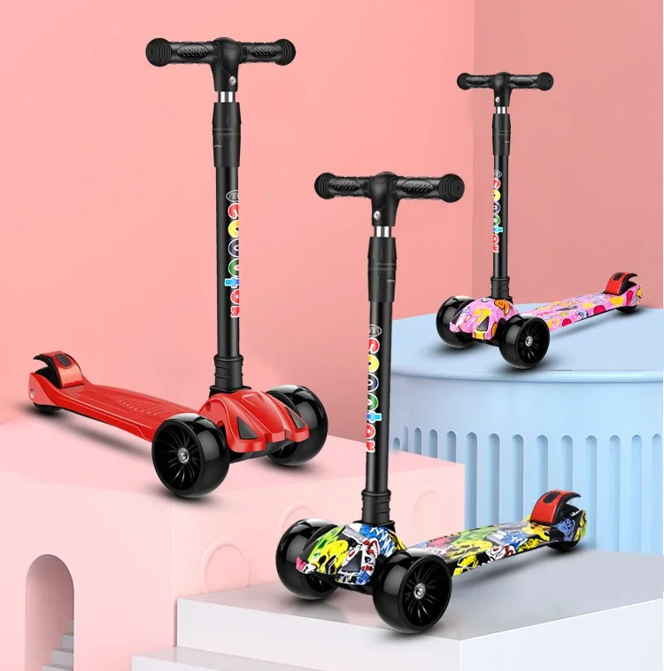 Children Scooter 3 Wheels Flash Wheels Kick Scooter for 3 12 Year Kids Adjustable Height Foldable