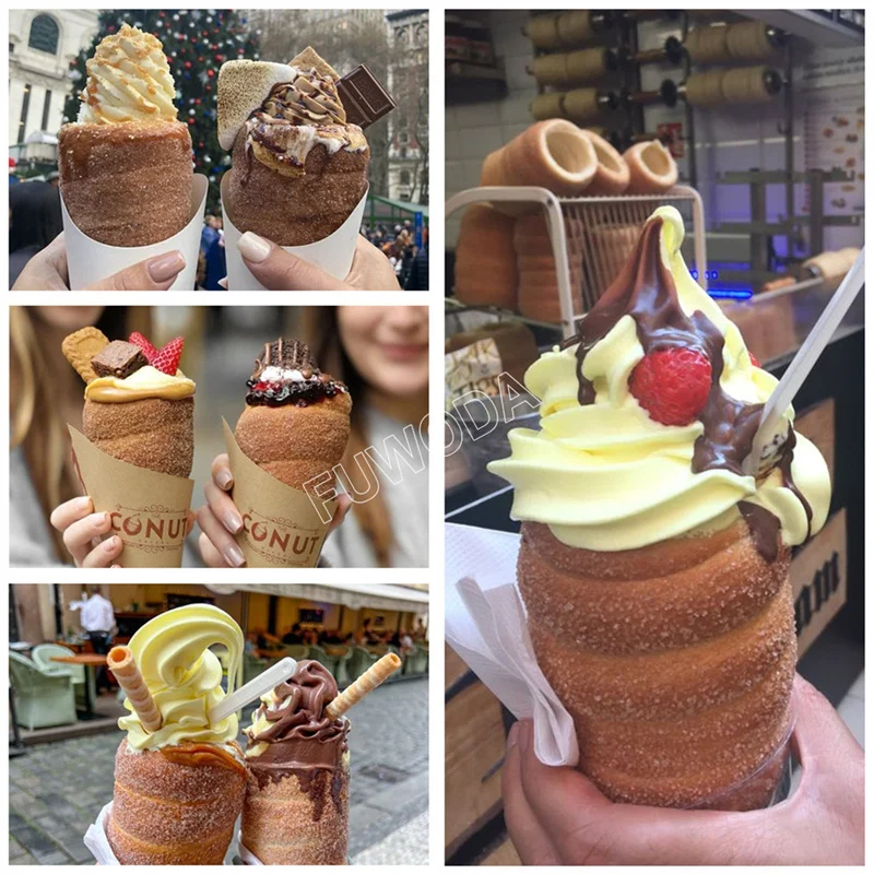 With 8 Roller Electric Hungarian Chimney Cake Maker Chimney Cake Rolls Grill Oven Machine Waffle Maker Bread Roll Baking Machine 5
