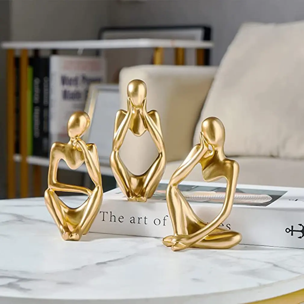 

Thinker Statue Modern Abstract Figure Sculpture Small Ornaments Resin Statue Home Crafts Decoration Thinking Man For Interior