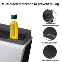 Spice Rack Magnetic Stove top Shelf Over the Stove Spice Rack for Kitchen Shelves Silicone Shelf Organizer Seasoning Organizer 2