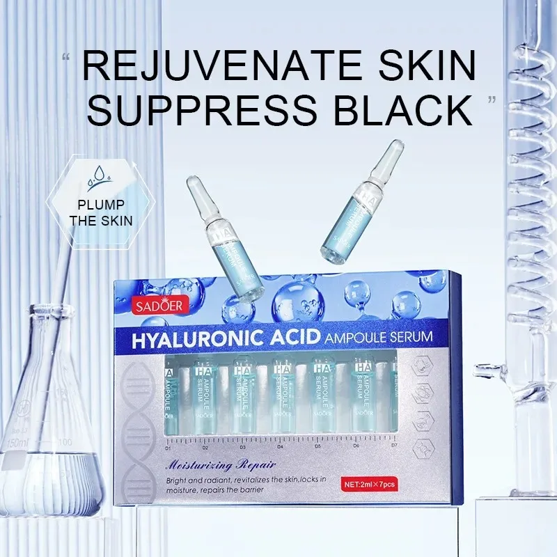 Skin Care Hyaluronic Acid Liquid Essence Facial Moisturizing Lifting Rejuvenating Firming Line Facial Lifting Serum 2ml*7 Vials