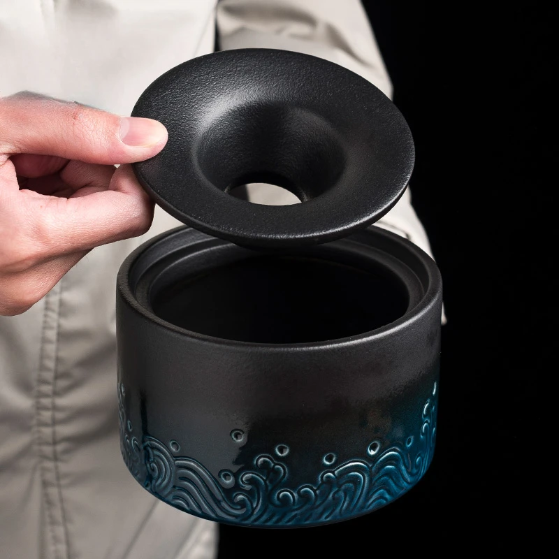 

Пепельница Taomi домашняя керамическая с крышкой, самодельная пепельница с крышкой, для гостиной