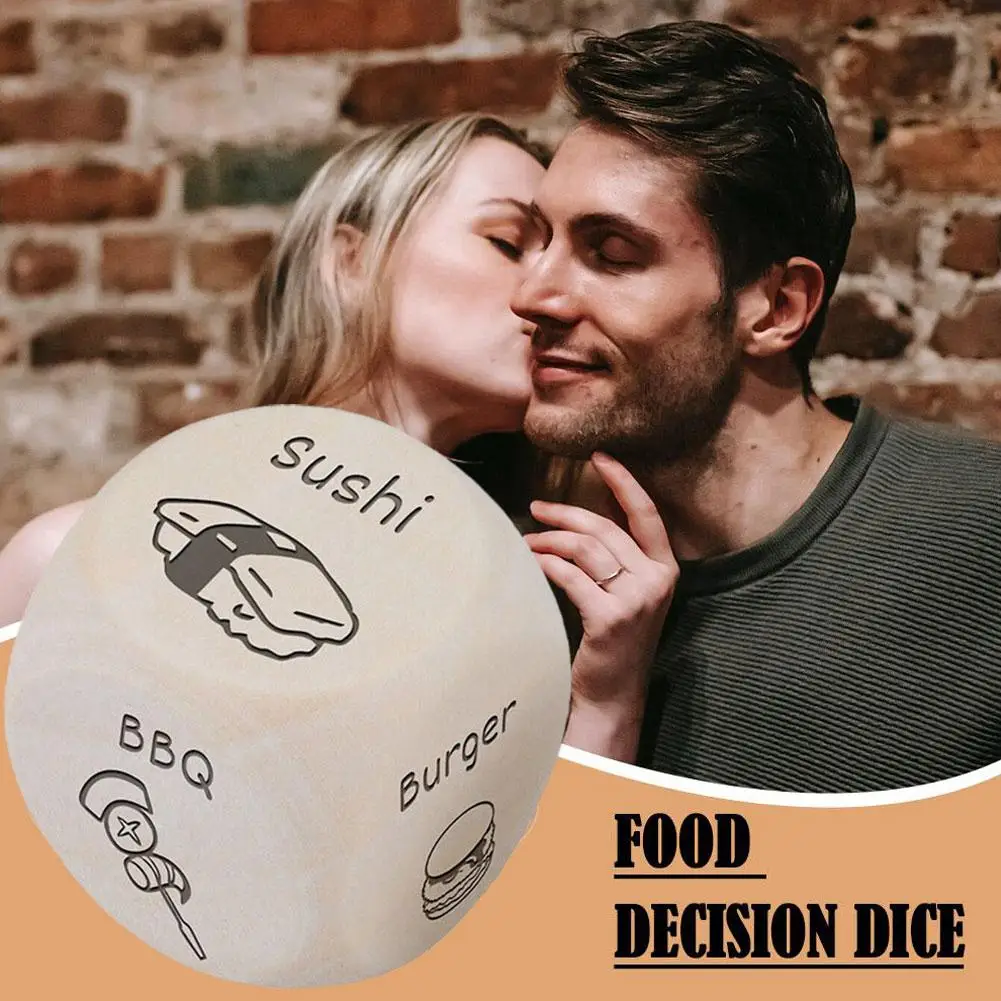 Divertente Gioco Di Dadi In Legno Scegli Film E Cibo Coppia Cena Agli Amici Cosa Ai Giochi Notturni Cosa Mangiano I Dadi Vedere Con La Data Decis W8K8