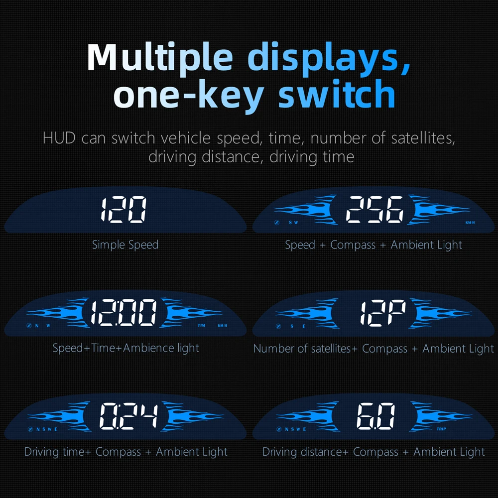 GISAEV GPS HUD  ÷ ڵ ӵ, Ʈ  ˶ δ ,    ׼
