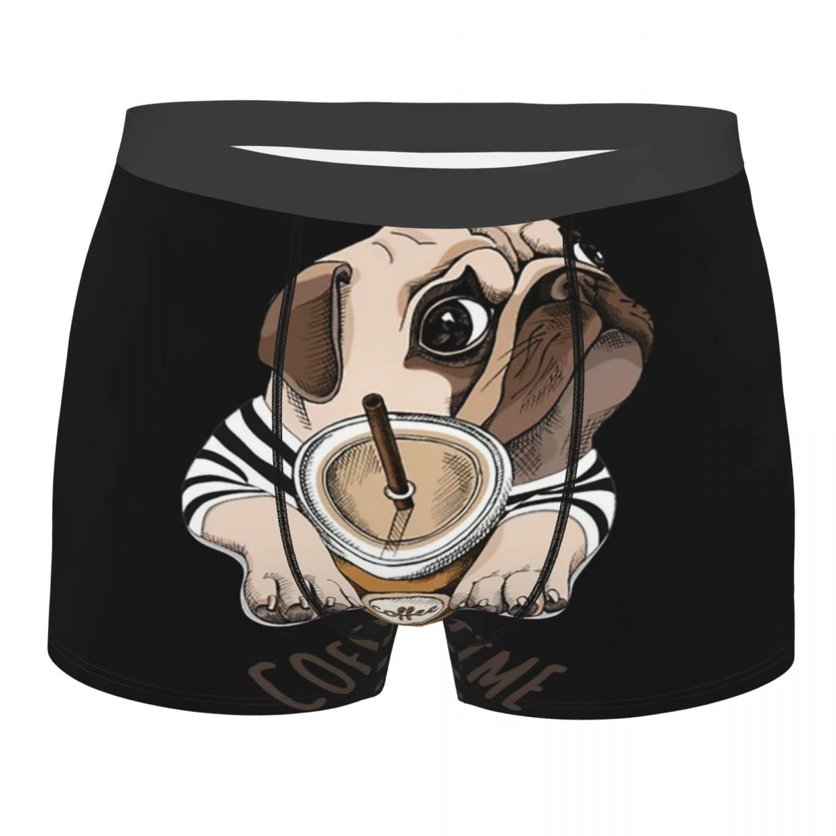 Men's Coffee Time Pug Funny Dog Pet Underwear Bulldog Lover Animals Sexy  Boxer Shorts Panties Male Breathable Underpants S-xxl - Boxers - AliExpress