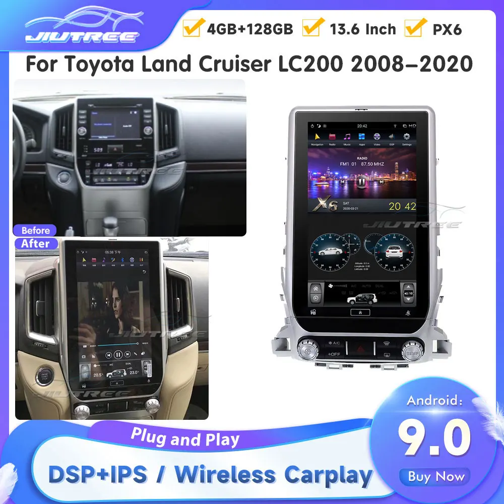 

13.6" For Toyota Land Cruiser LC200 2008-2020 Android Car Stereo Radio Multimedia Player Car GPS Navigation Head Unit Screen