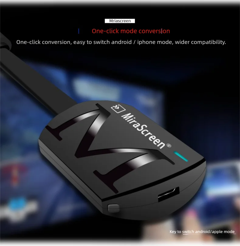 MiraScreen 디스플레이 Anycast Wifi HDMI 호환 Miracast Airplay 안드로이드 IOS 호환 휴대폰에서 TV 프로젝터 화면 미러링
