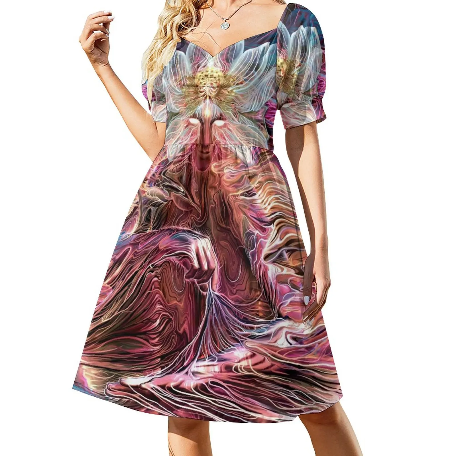 

Женское платье с принтом Lotus, вечернее платье для женщин, летний костюм, модель 2023, 2023