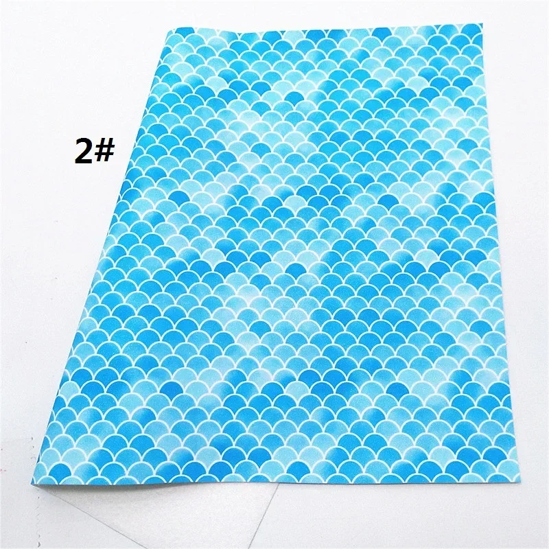 DIY 공예용 파란색 청키 글리터 가죽 시트, 물고기 비늘 가죽, 뱀 도마뱀 엠보싱 합성 가죽, 8.2 인치 x 11.4 인치 SJ029