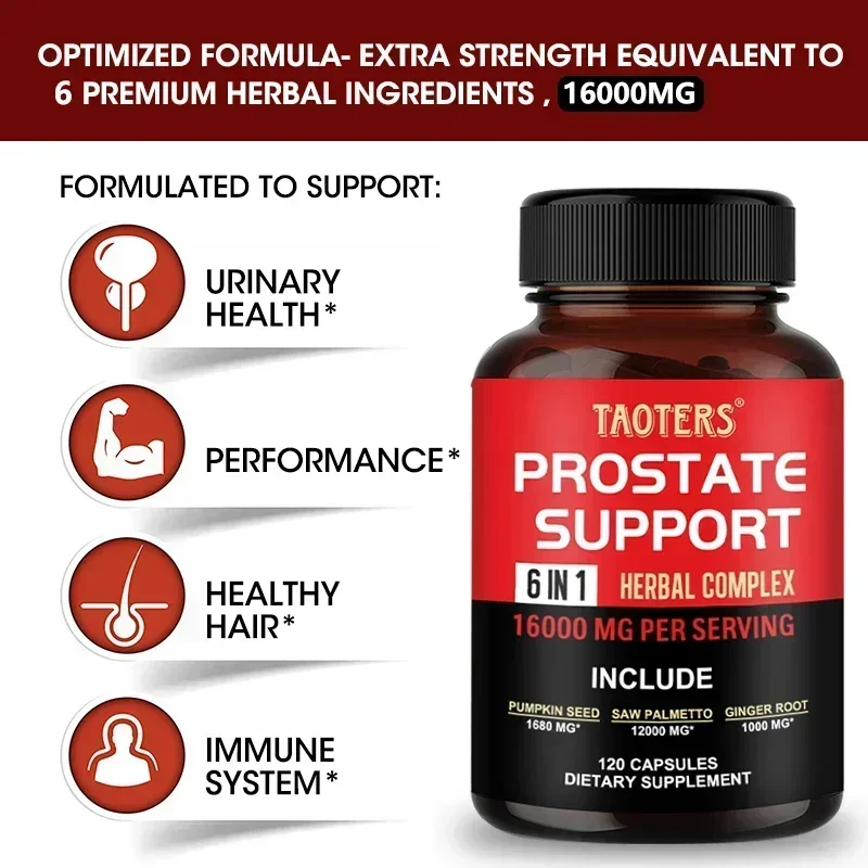 Men's Prostate Health Capsules with Saw Palmetto, Improve Performance, Reduce Toilet TripsRelieve Bladder & Urination Problems