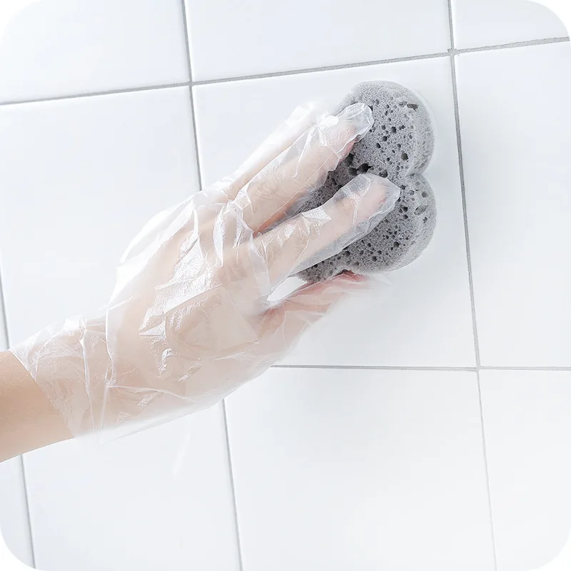 100pcs Eco-friendly Disposable Gloves Clear Plastic Food Handling Gloves Home Kitchen Cooking Cleaning Supplies
