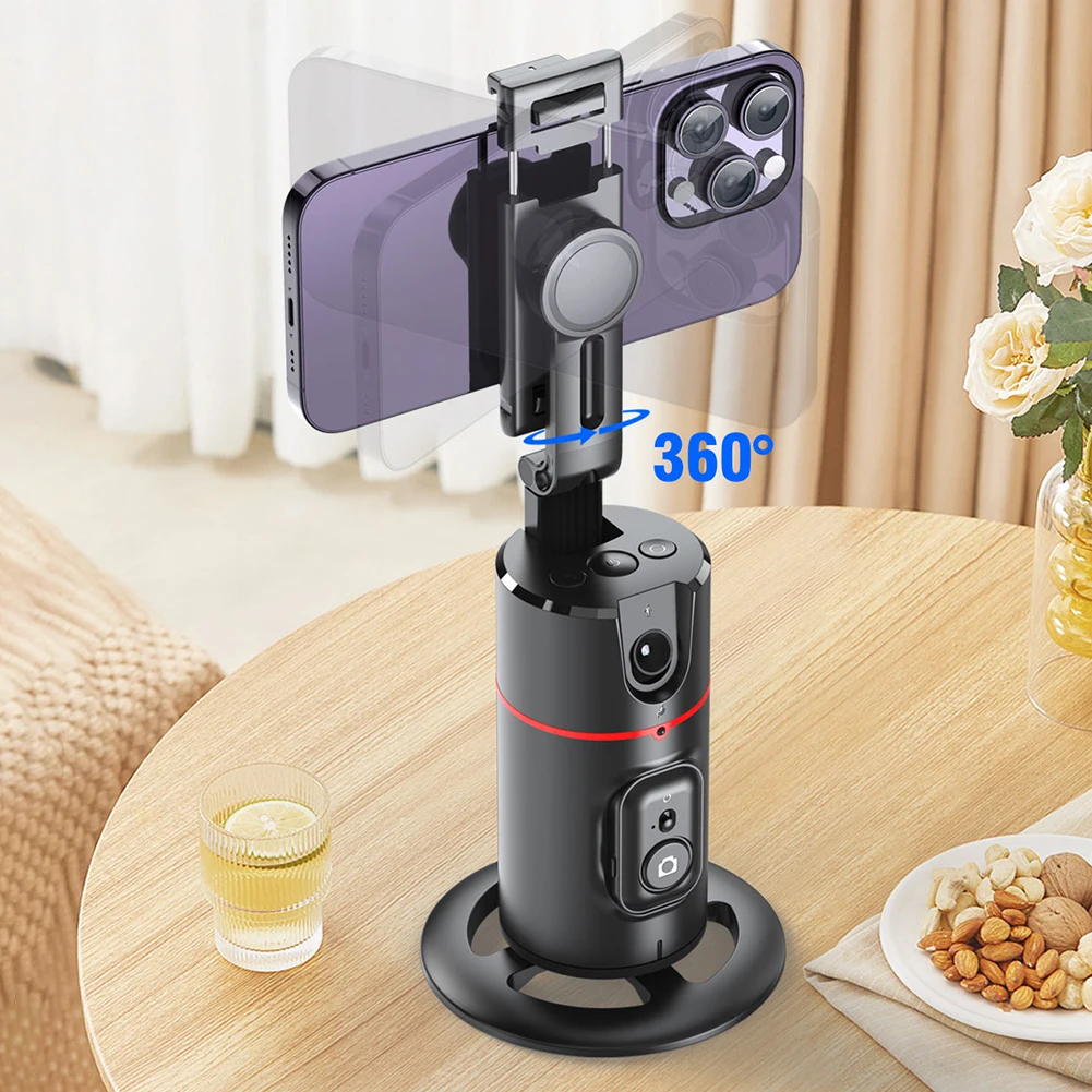 Auto Face Tracking Tripod 360&deg; Rotation Phone Camera Mount Gesture Control Smart Shooting Stand for Live Video Recording