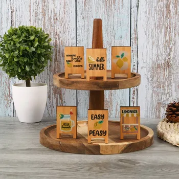 Tiered Tray Decor Farmhouse Decor Tiered Pallet Rustic Home Decor Wood Pallet Decor Summer Tiered Tray Decor Mailman Ornament 4