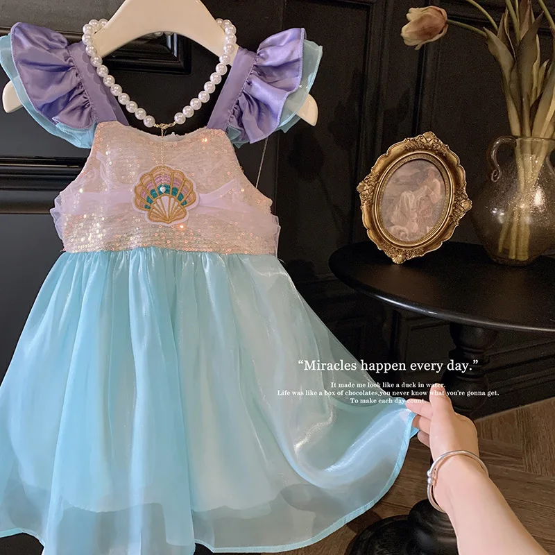 

Girls' Summer New Vest Dress Children's Skirt Baby Western Style Sleeveless Princess Dress FashionChangx